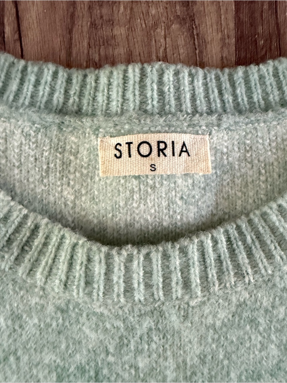 Storia Sweater Blue Lightning Bolt Long Sleeve Boxy Fit Sweater Size Small - Picture 2 of 9